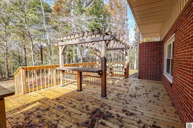 wooden deck with a pergola