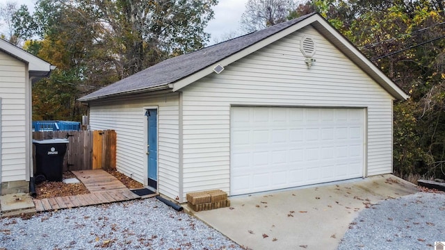 view of garage