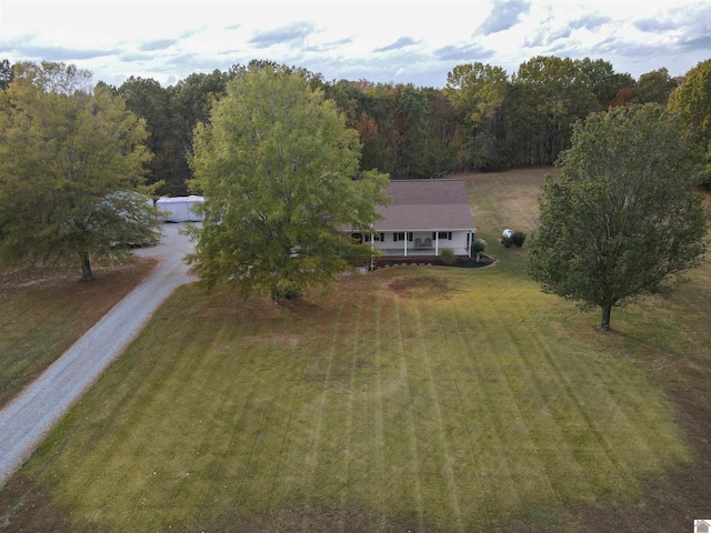 aerial view with a rural view