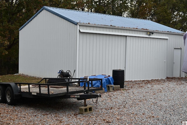 view of outdoor structure with a garage