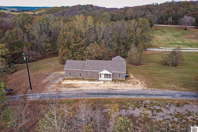 bird's eye view featuring a rural view