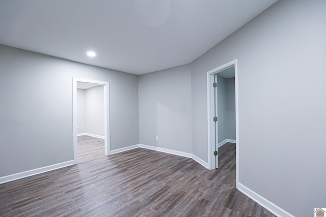 unfurnished room featuring dark hardwood / wood-style flooring