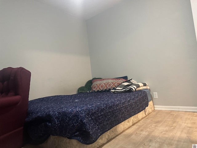 bedroom with hardwood / wood-style floors