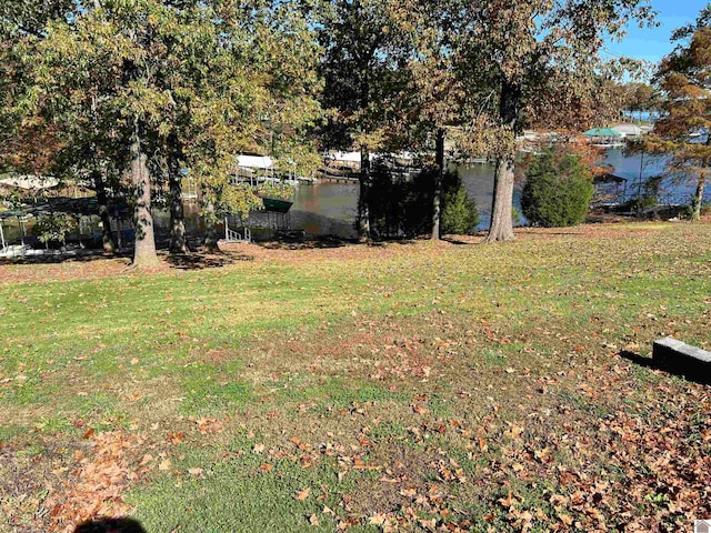 view of yard featuring a water view