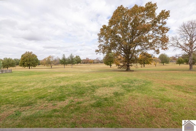 view of yard with a rural view