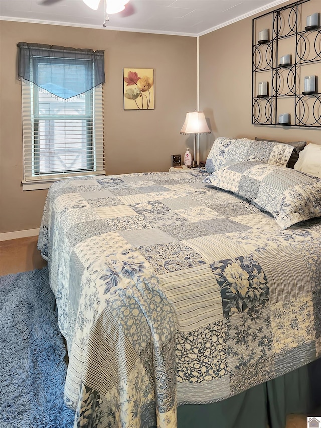 bedroom featuring ornamental molding