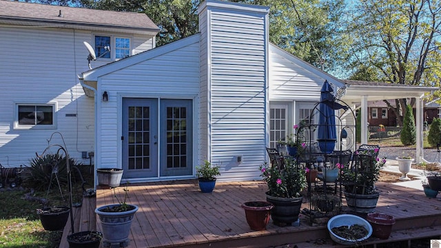 deck with french doors