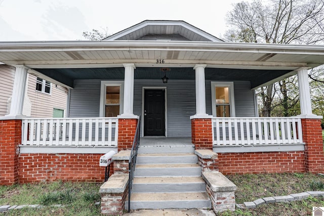 exterior space with a porch