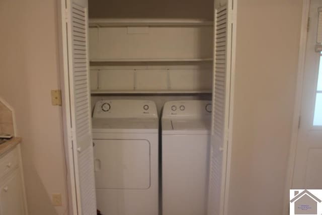 laundry area featuring washer and dryer