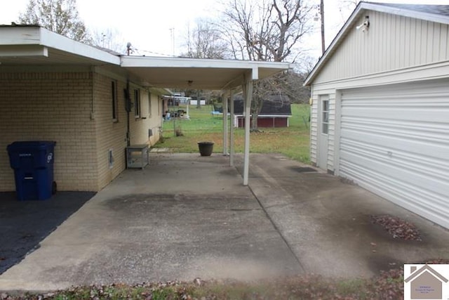 view of patio / terrace featuring a carport