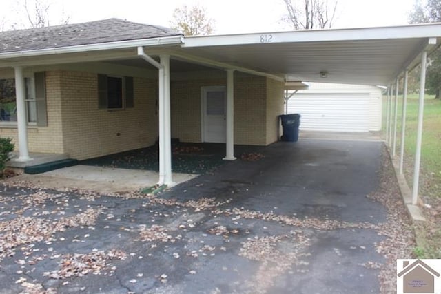 view of car parking featuring a carport