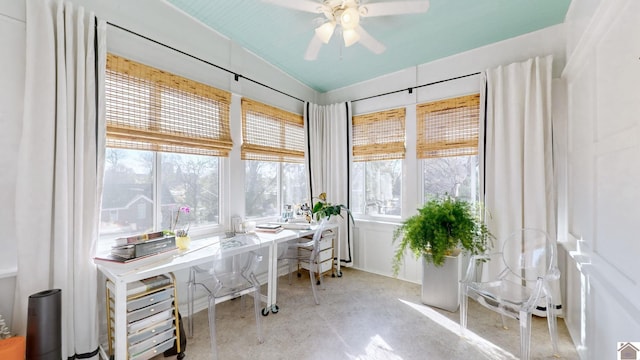 333 N 7th St Unit B, Paducah, KY 42001 - office area with a ceiling fan, concrete flooring, and a healthy amount of sunlight