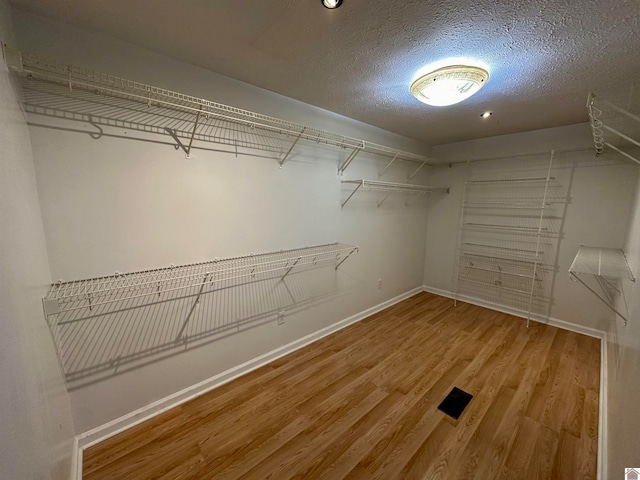 spacious closet with hardwood / wood-style floors