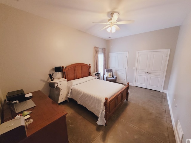 bedroom with ceiling fan