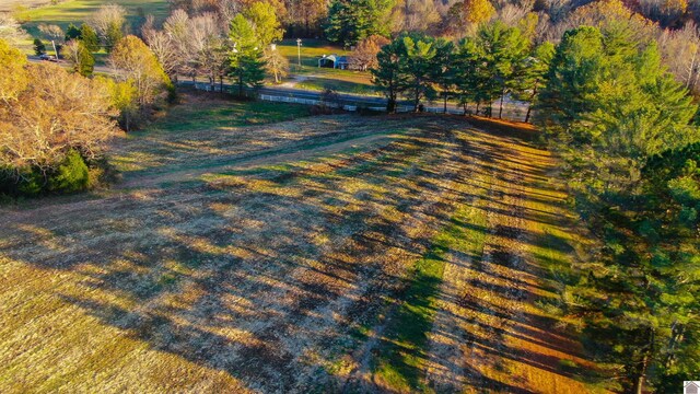 birds eye view of property with a rural view