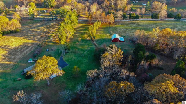 drone / aerial view featuring a rural view