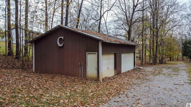 view of garage