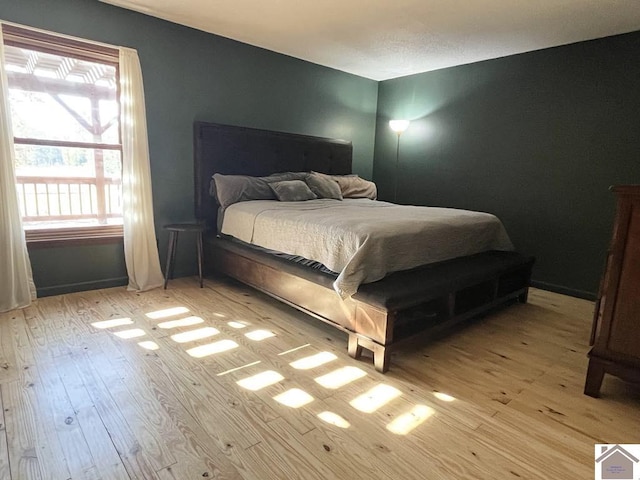 bedroom featuring light hardwood / wood-style flooring