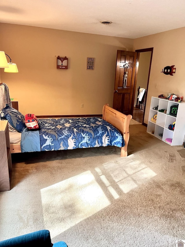 view of carpeted bedroom