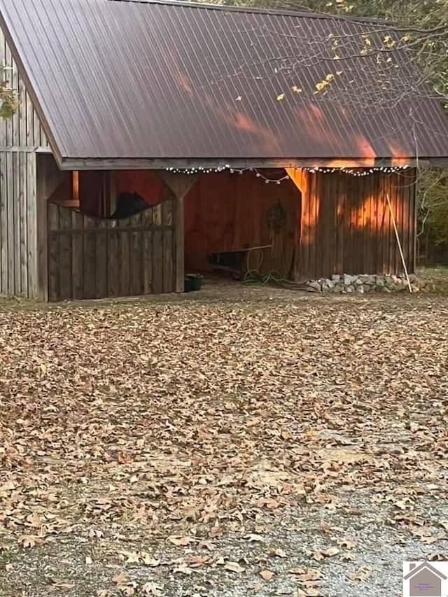 exterior space with an outdoor structure