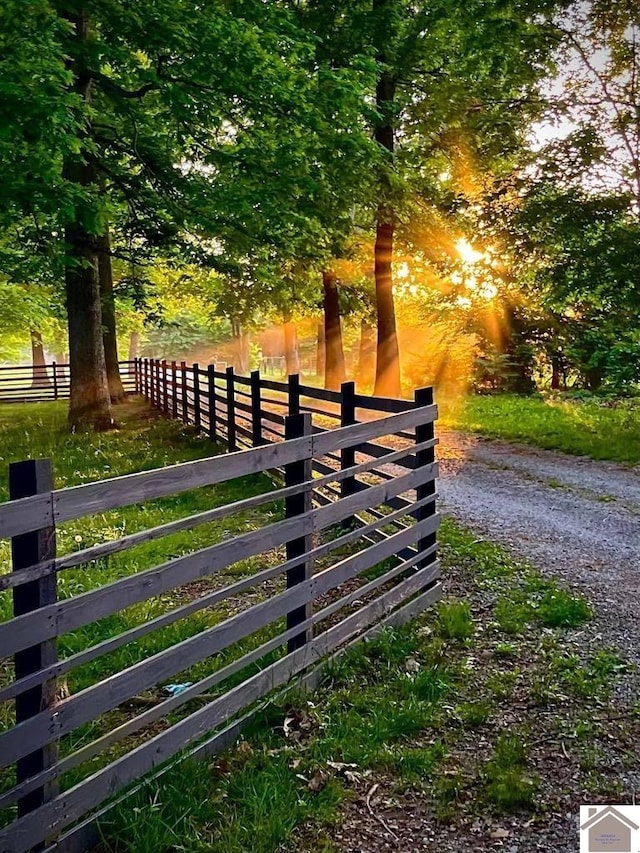 view of gate featuring a rural view