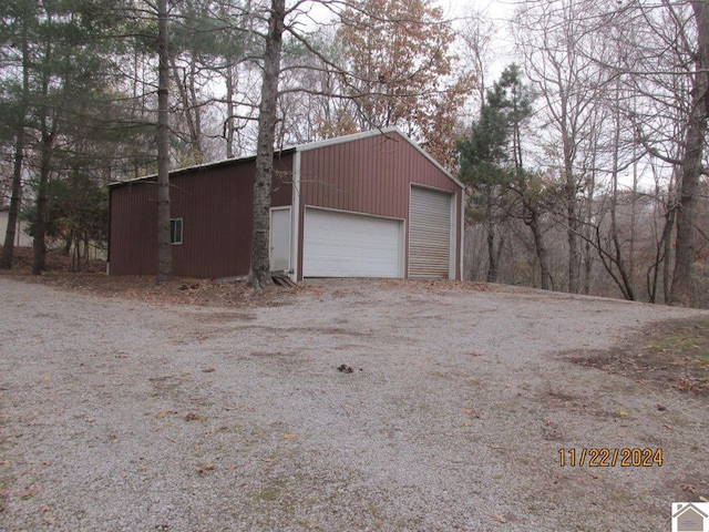 view of garage