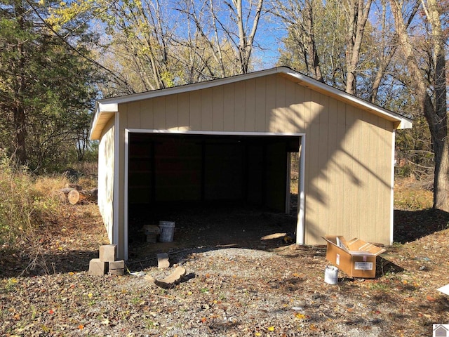 view of garage