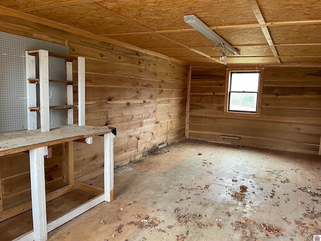 empty room featuring a workshop area