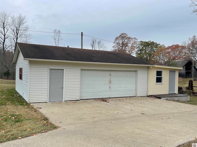 view of garage