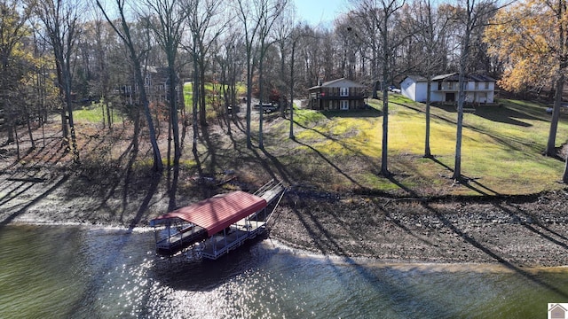 exterior space featuring a water view