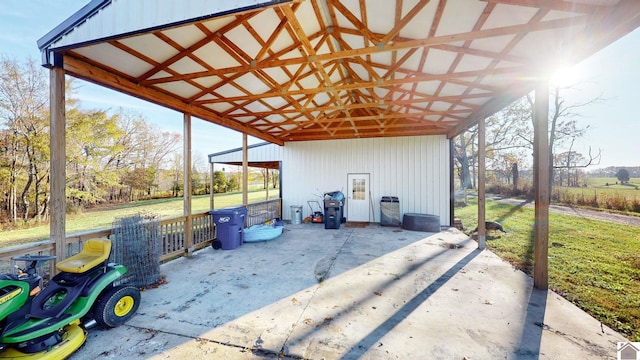 exterior space with a carport