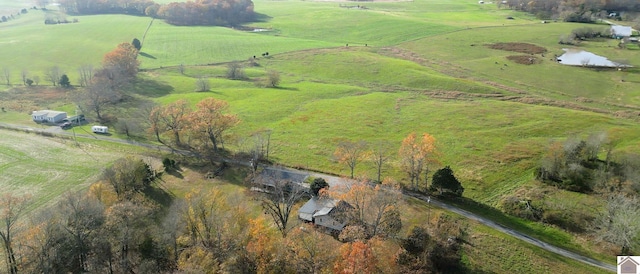 drone / aerial view with a rural view