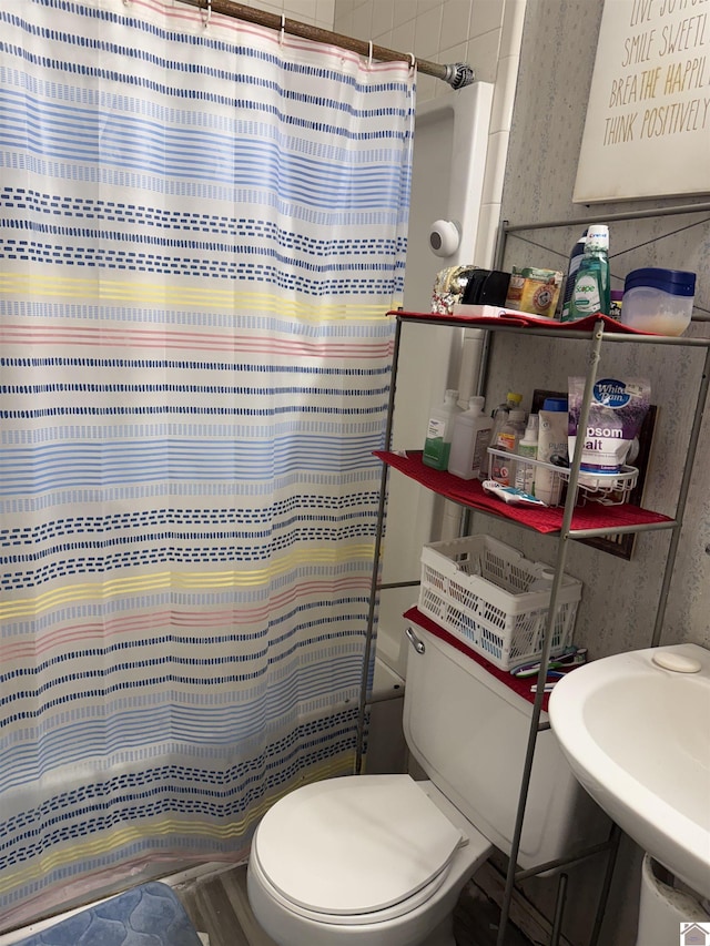 bathroom featuring toilet and sink