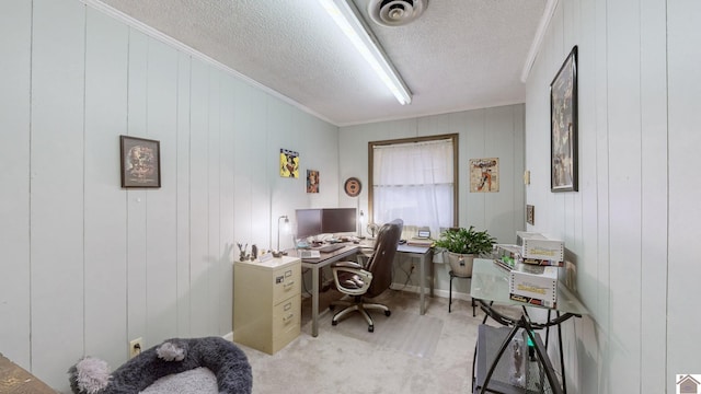 155 County Line Rd, Paducah, KY 42003 - carpeted home office with a textured ceiling and ornamental molding