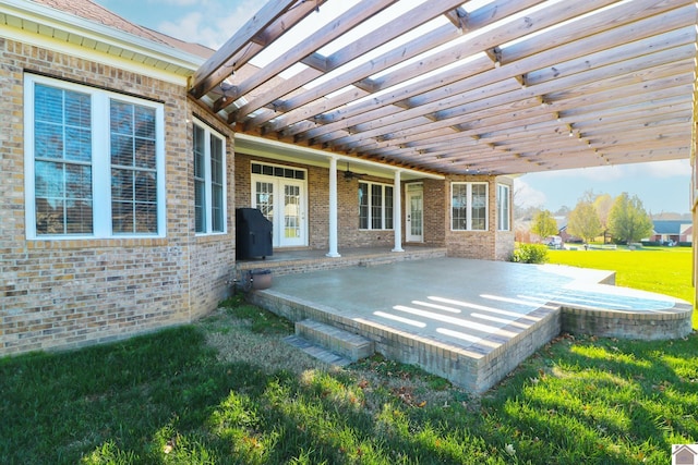 view of patio / terrace with a pergola