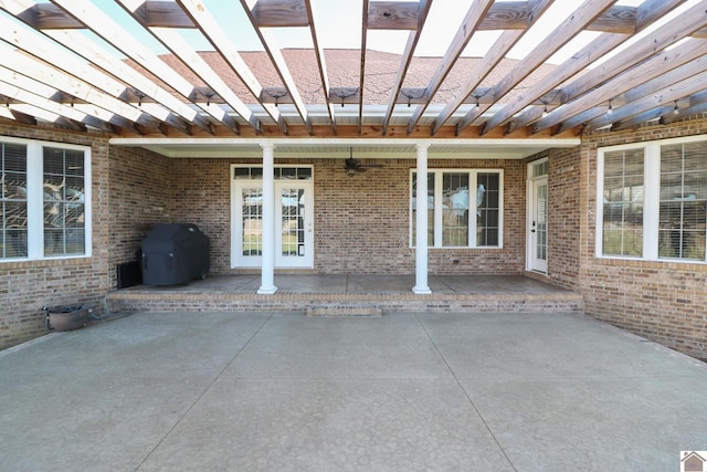 view of patio with area for grilling