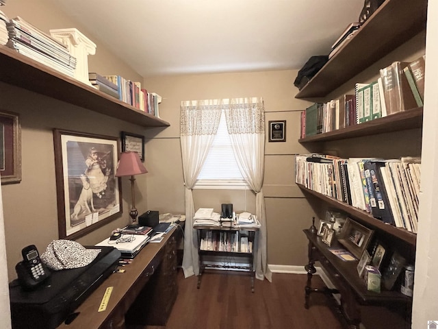 office featuring dark hardwood / wood-style flooring