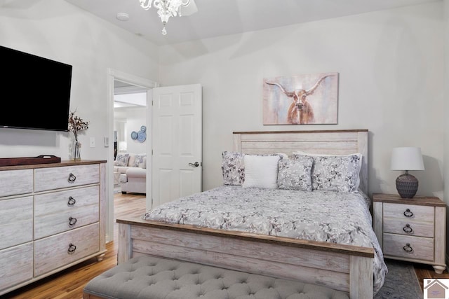 bedroom featuring hardwood / wood-style flooring