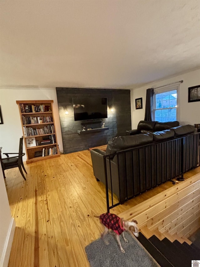 living room featuring wood-type flooring