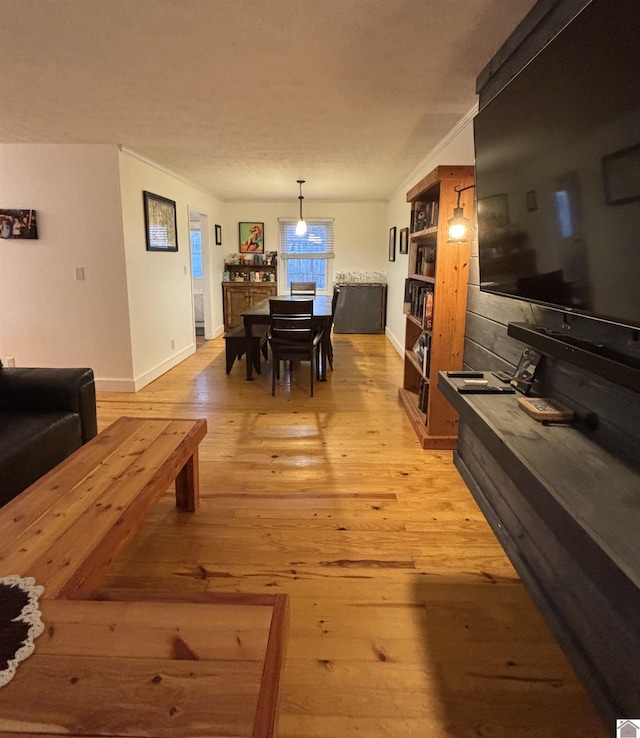 dining room with light wood-type flooring