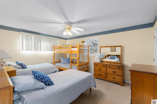 102 Persimmon Pl, Cadiz, KY 42211 - bedroom with carpet flooring, a ceiling fan, and a textured ceiling