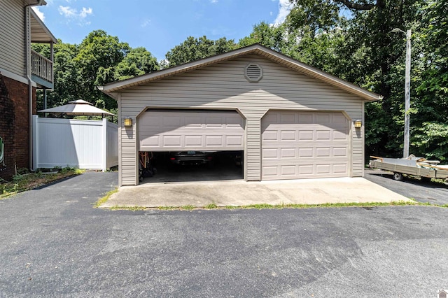 view of garage