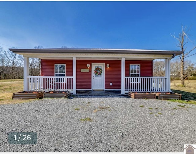 view of front of property with a porch