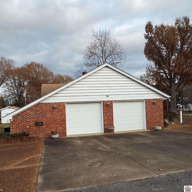 view of garage