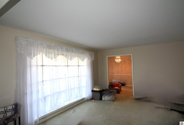 view of carpeted dining area