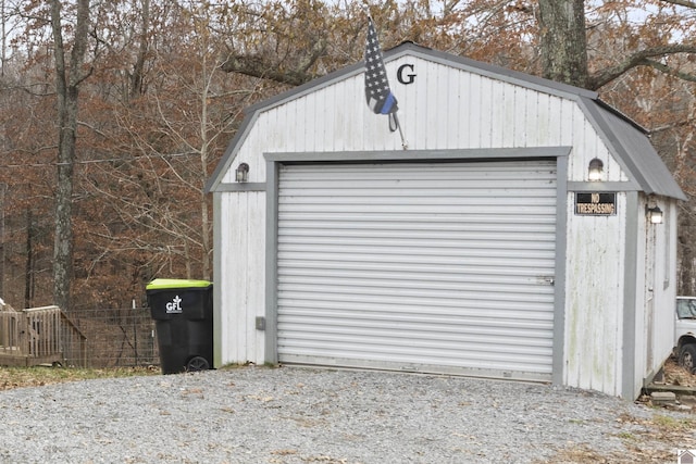 view of garage