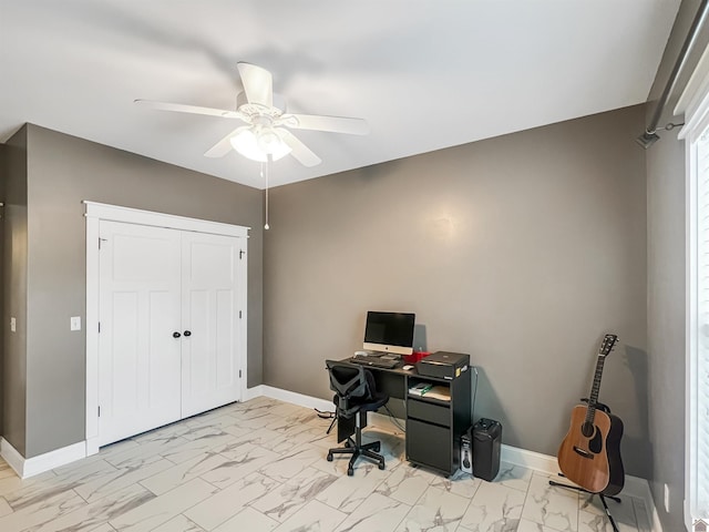 office with ceiling fan