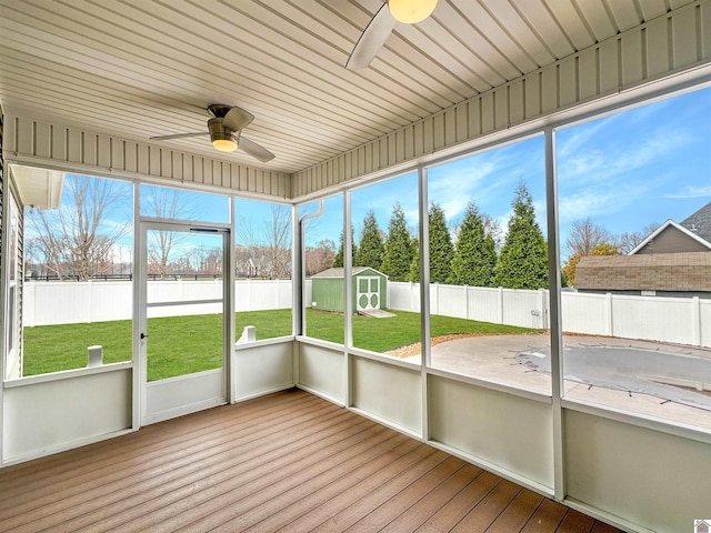 unfurnished sunroom featuring a healthy amount of sunlight