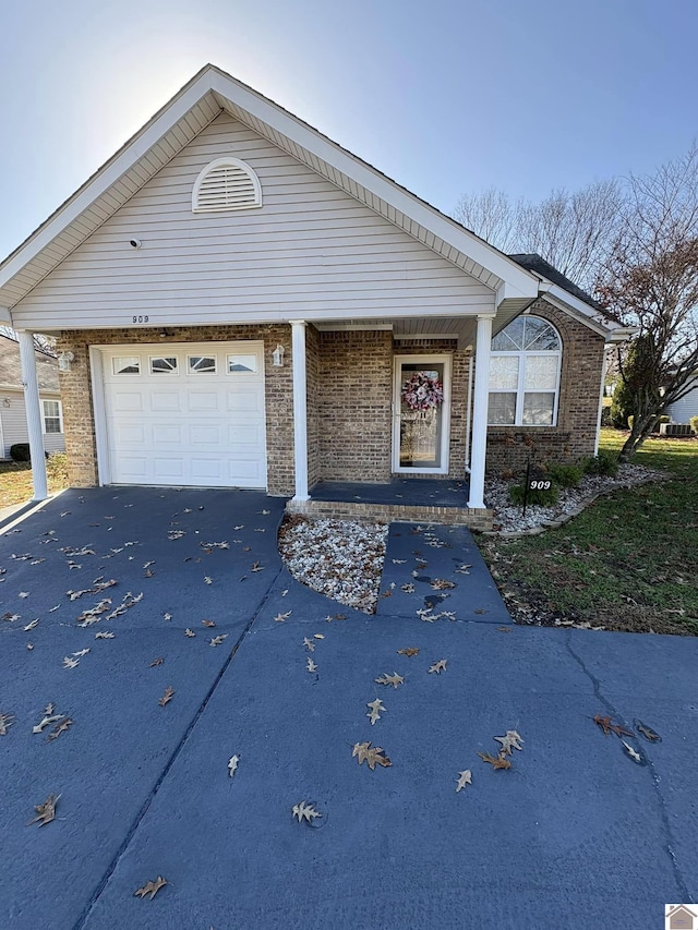 single story home featuring a garage