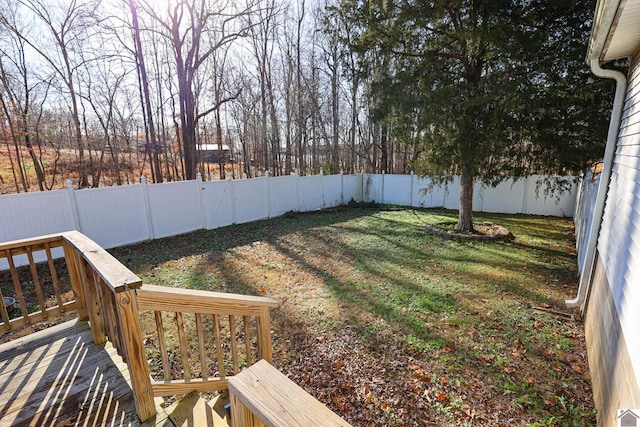 view of yard featuring a deck